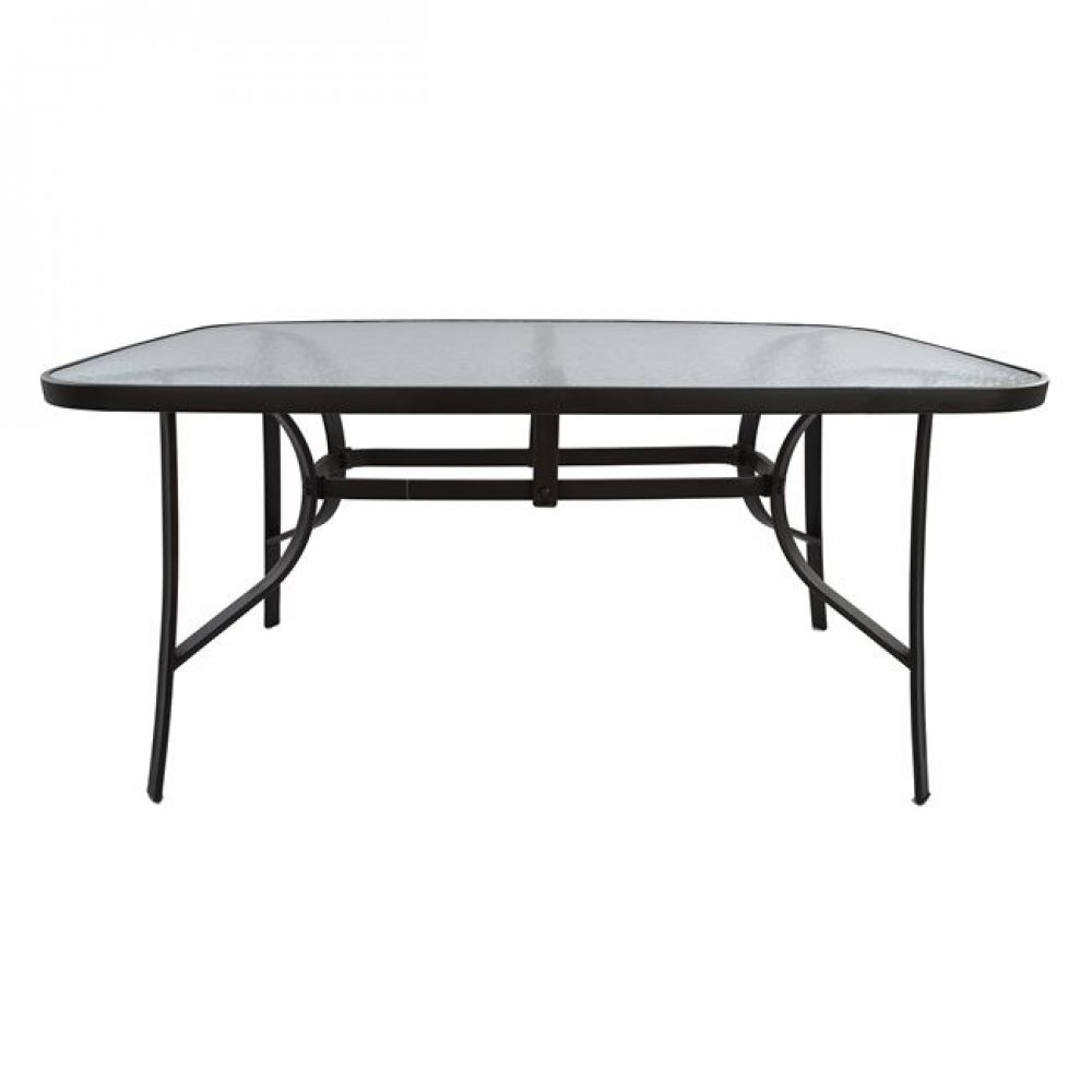 Σετ τραπεζαρίας 5 τμχ από μέταλλο σε χρώμα καφέ 150x90x72