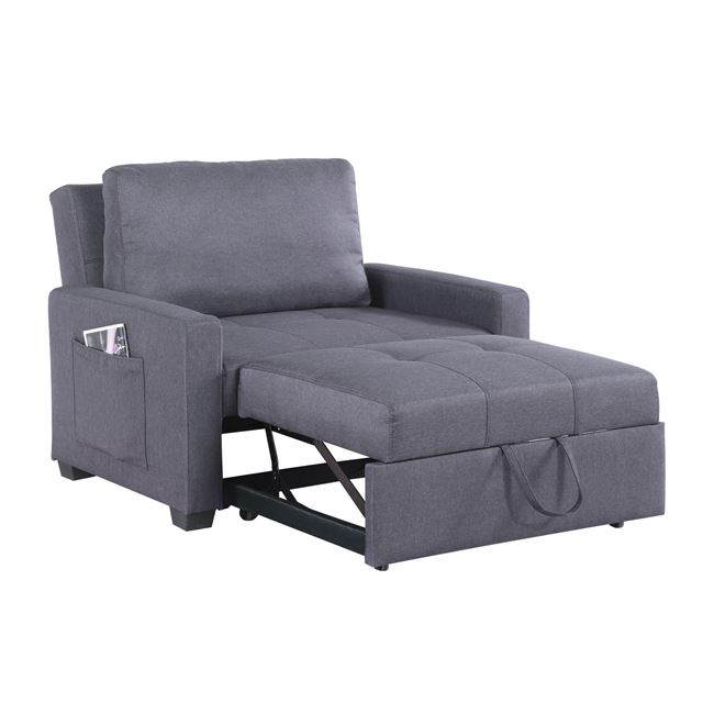 Πολυθρόνα κρεβάτι υφασμάτινη σε γκρι χρώμα 112x96x85