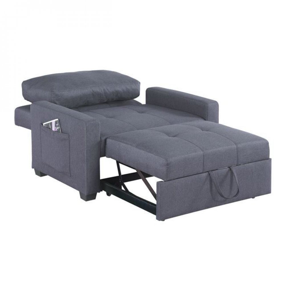 Πολυθρόνα κρεβάτι υφασμάτινη σε γκρι χρώμα 112x96x85