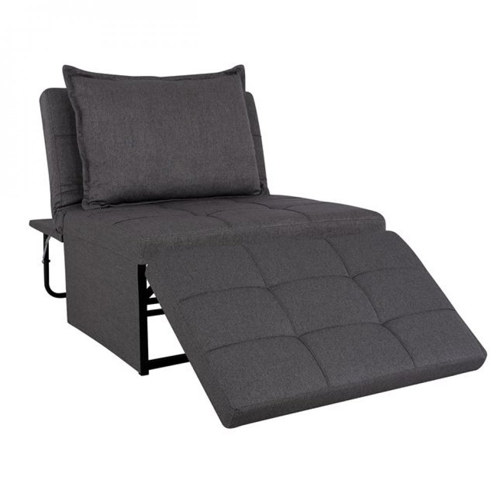 Πολυθρόνα κρεβάτι σκαμπό "TRANSFORMER" υφασμάτινη σε χρώμα γκρι 94x114x85