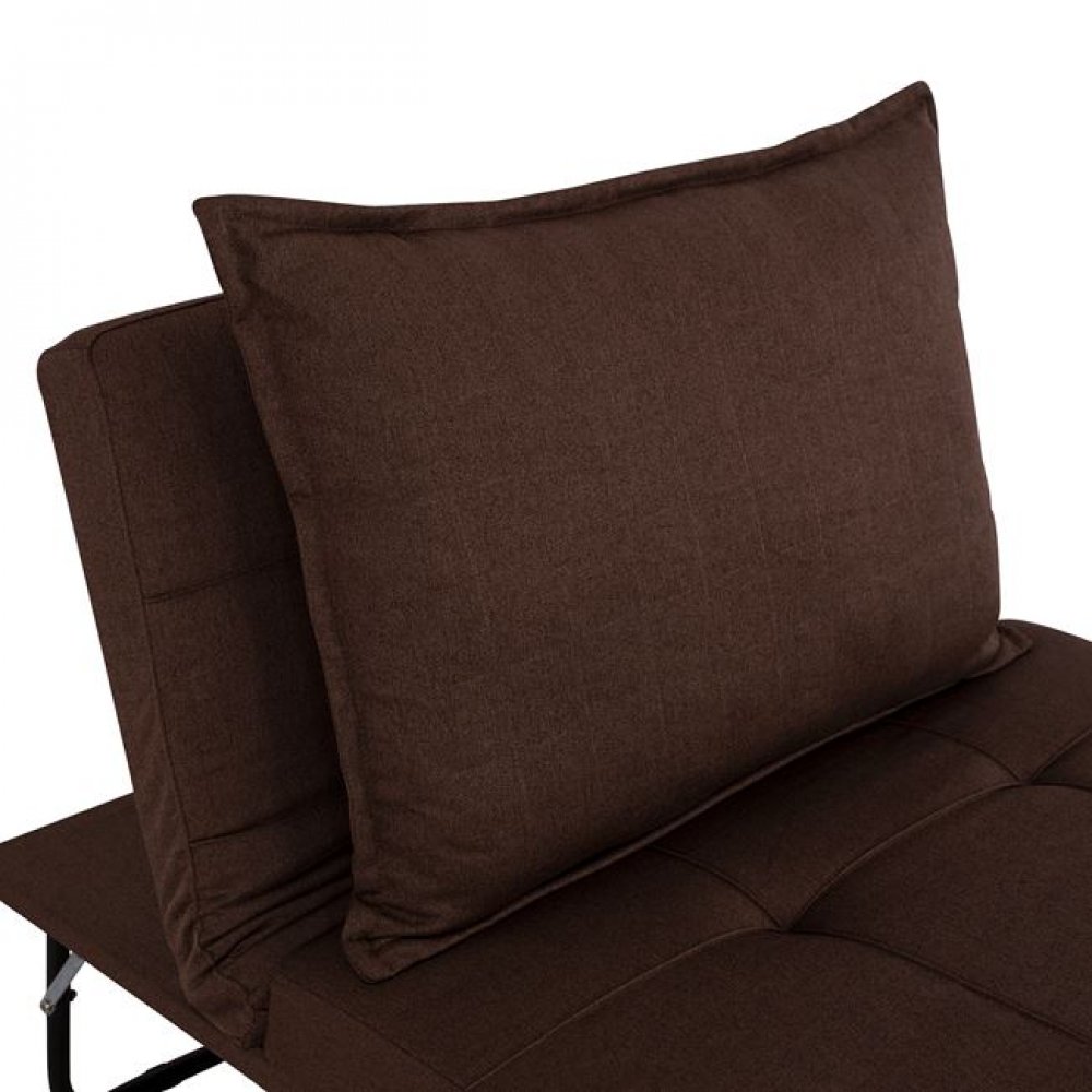 Πολυθρόνα κρεβάτι σκαμπό "TRANSFORMER" υφασμάτινη σε χρώμα καφέ 94x114x85