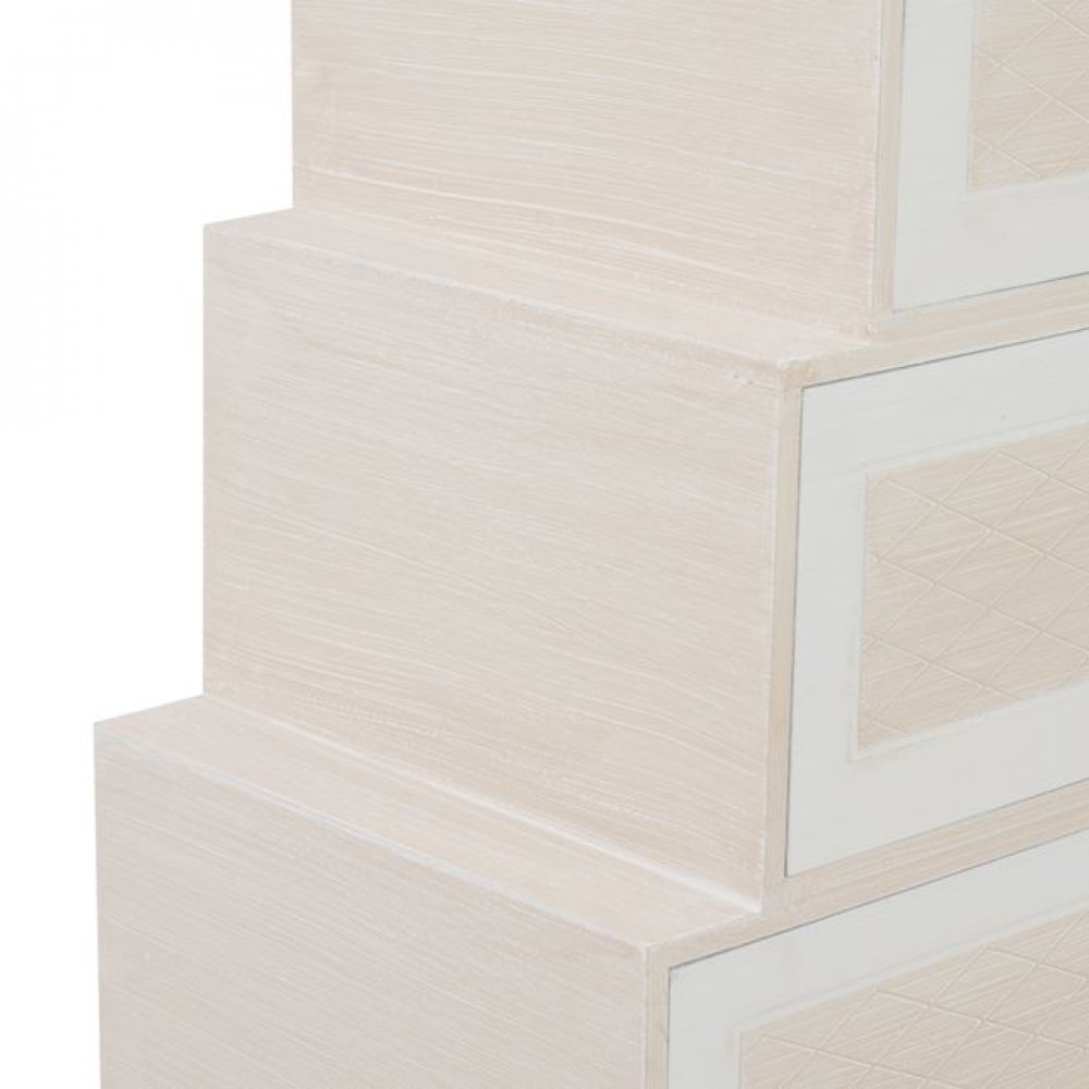 Συρταριέρα "VALERIE" ξύλινη σε χρώμα μπεζ/εκρού 60x30,5x70,5