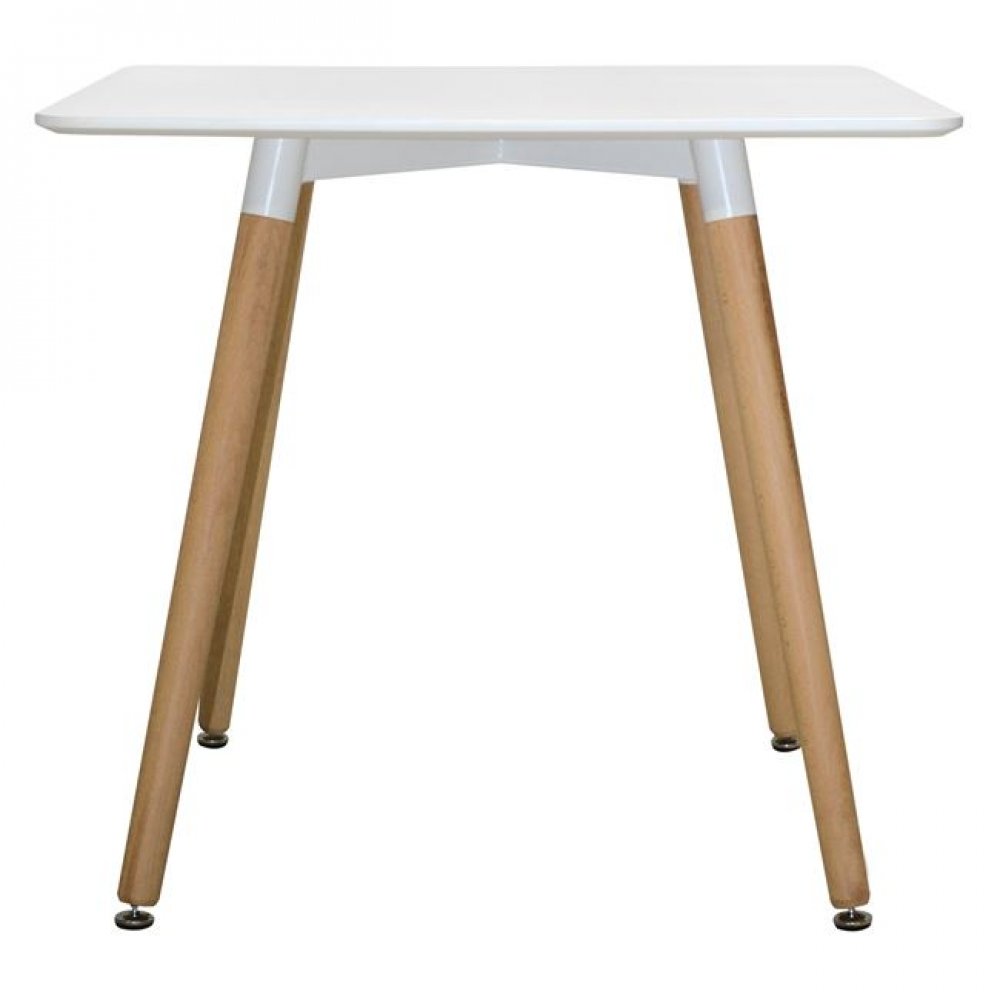 Τραπέζι "MINIMAL" από ξύλο/mdf σε χρώμα φυσικό/λευκό 80x80x74