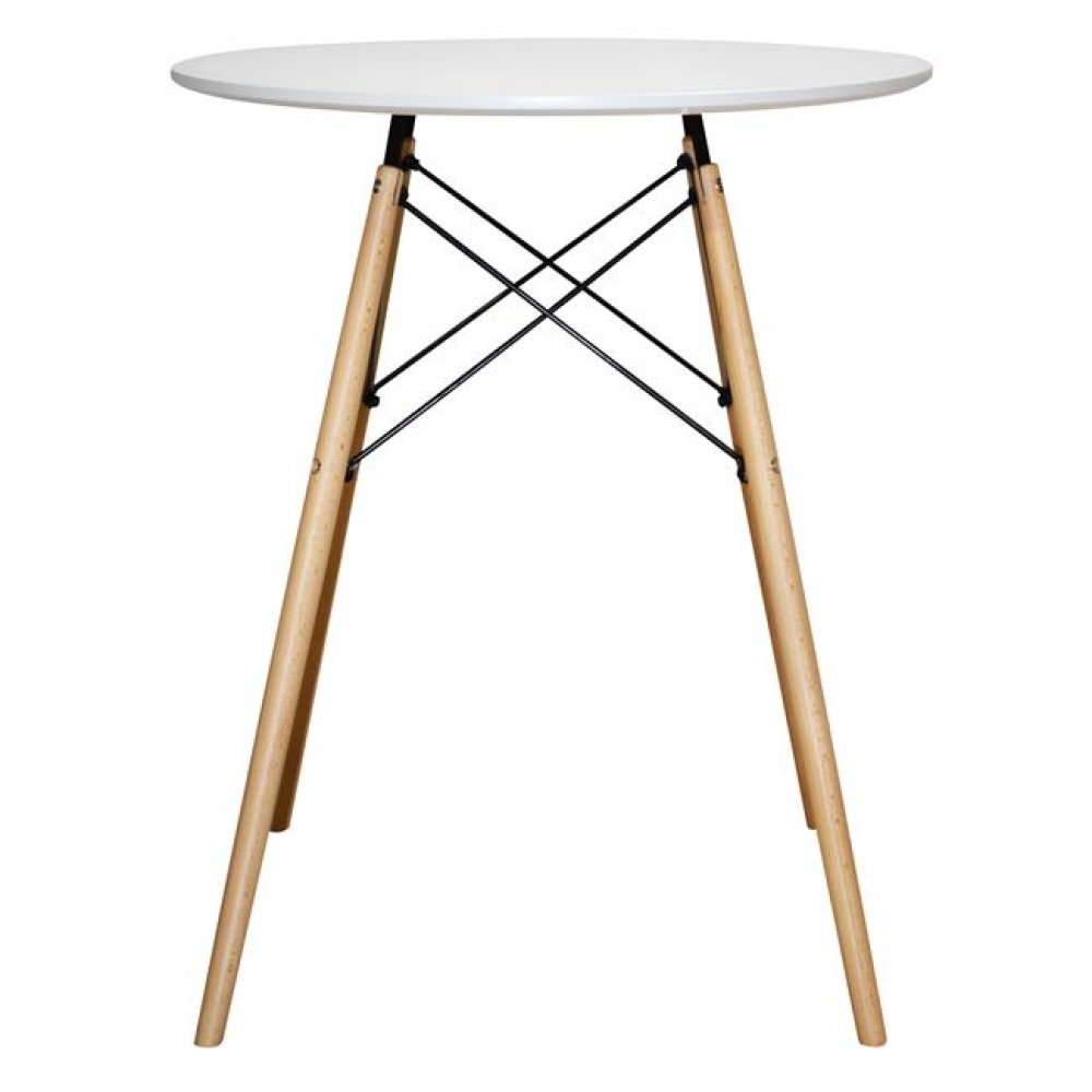 Τραπέζι "MINIMAL" από ξύλο/mdf σε χρώμα λευκό/φυσικό Φ60x74.5