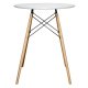 Τραπέζι "MINIMAL" από ξύλο/mdf σε χρώμα λευκό/φυσικό Φ60x74.5