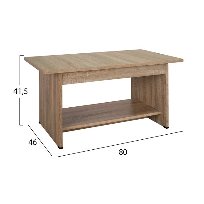 Τραπέζι σαλονιού σε χρώμα σονόμα 80x46x41,5