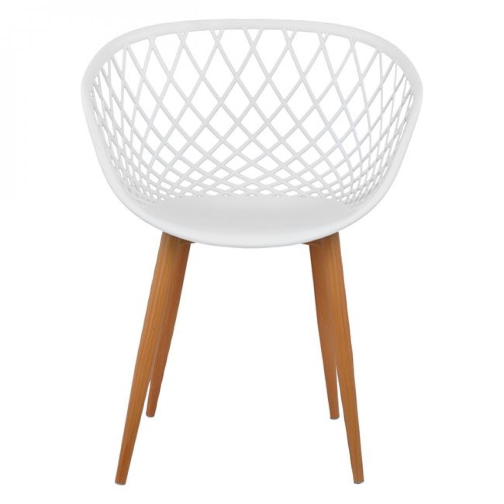 Πολυθρόνα "ARIADNE" PP σε χρώμα λευκό/φυσικό 62,5x56x80