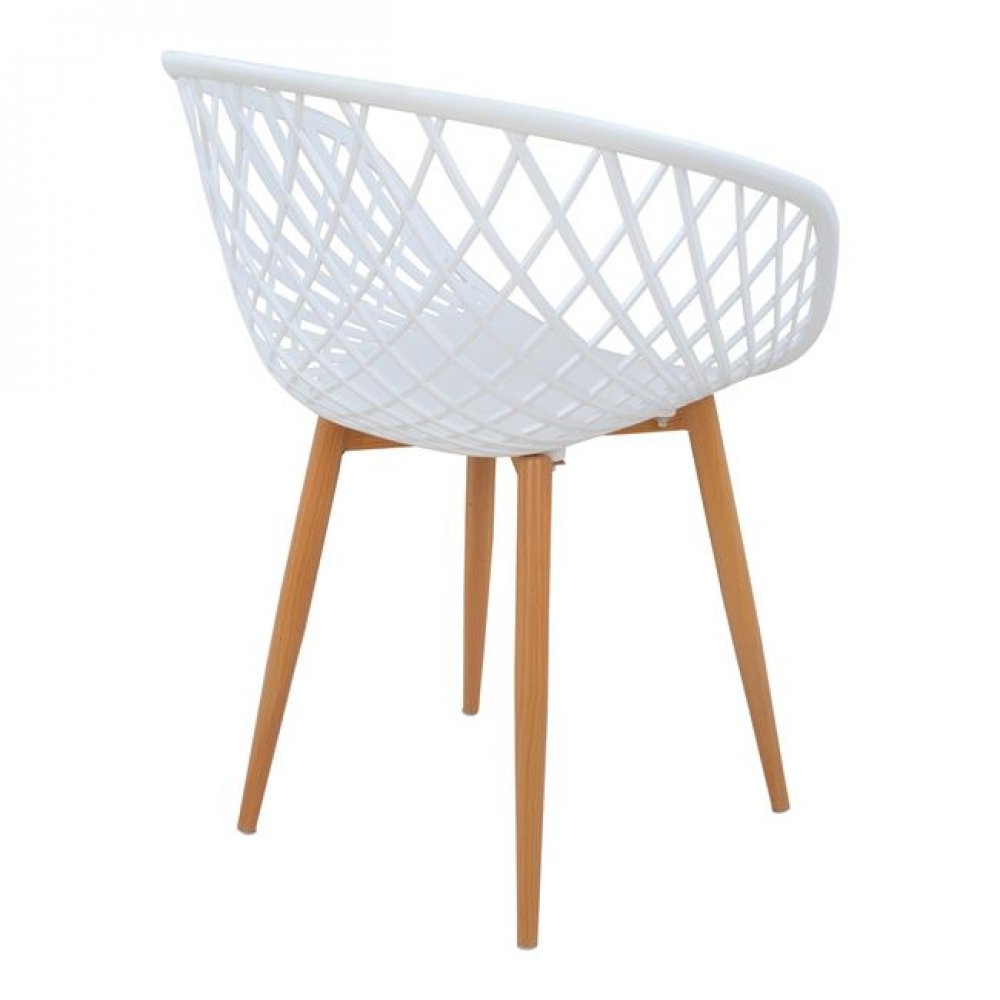 Πολυθρόνα "ARIADNE" PP σε χρώμα λευκό/φυσικό 62,5x56x80