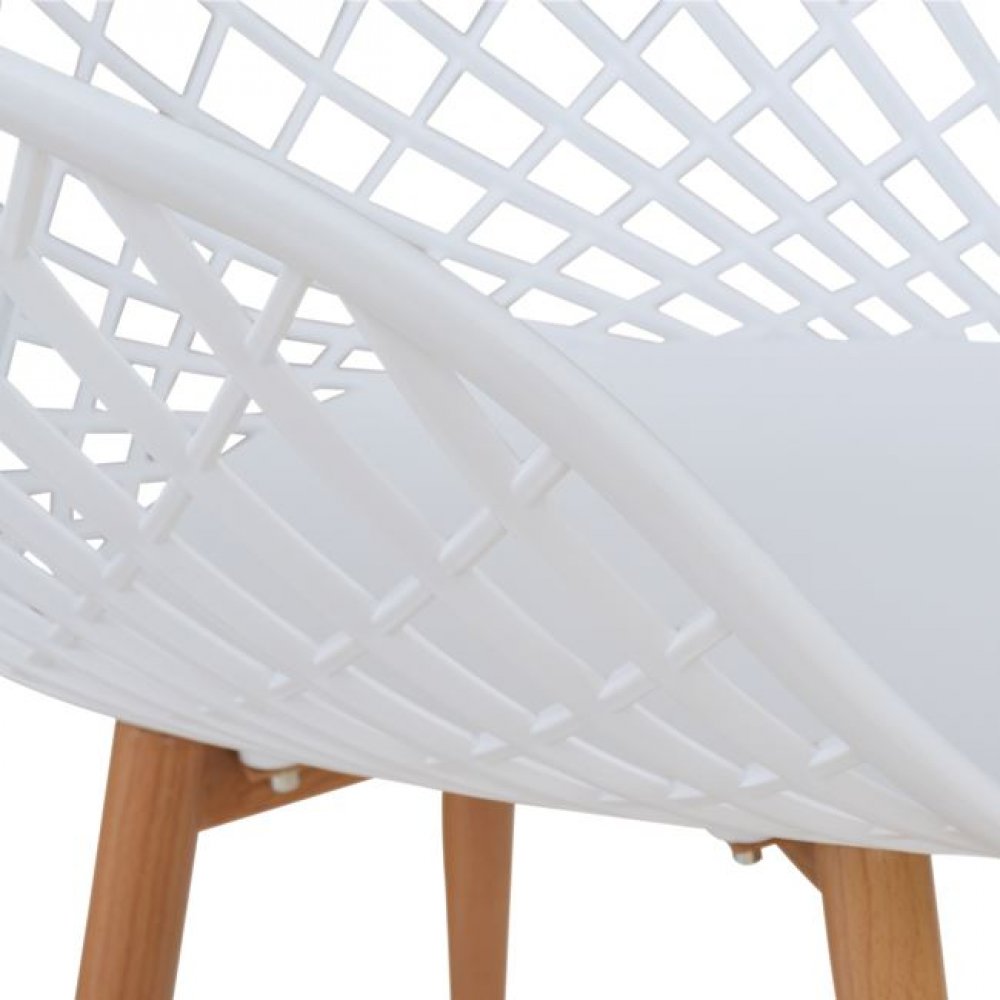 Πολυθρόνα "ARIADNE" PP σε χρώμα λευκό/φυσικό 62,5x56x80