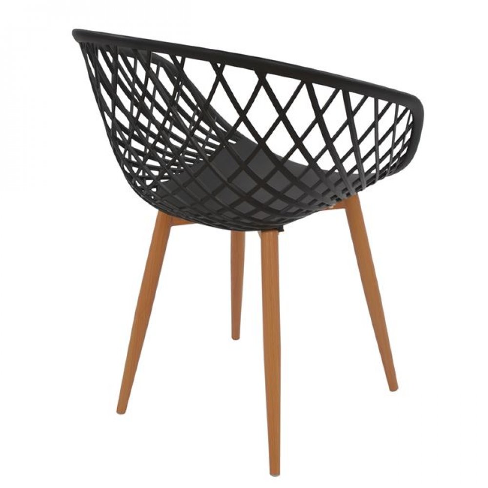 Πολυθρόνα "ARIADNE" PP σε χρώμα μαύρο/φυσικό 62,5x56x80