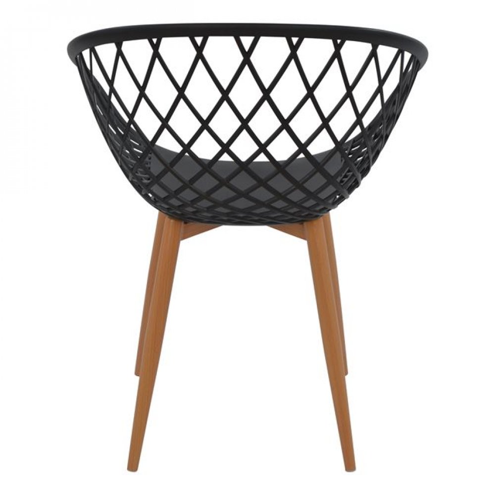 Πολυθρόνα "ARIADNE" PP σε χρώμα μαύρο/φυσικό 62,5x56x80