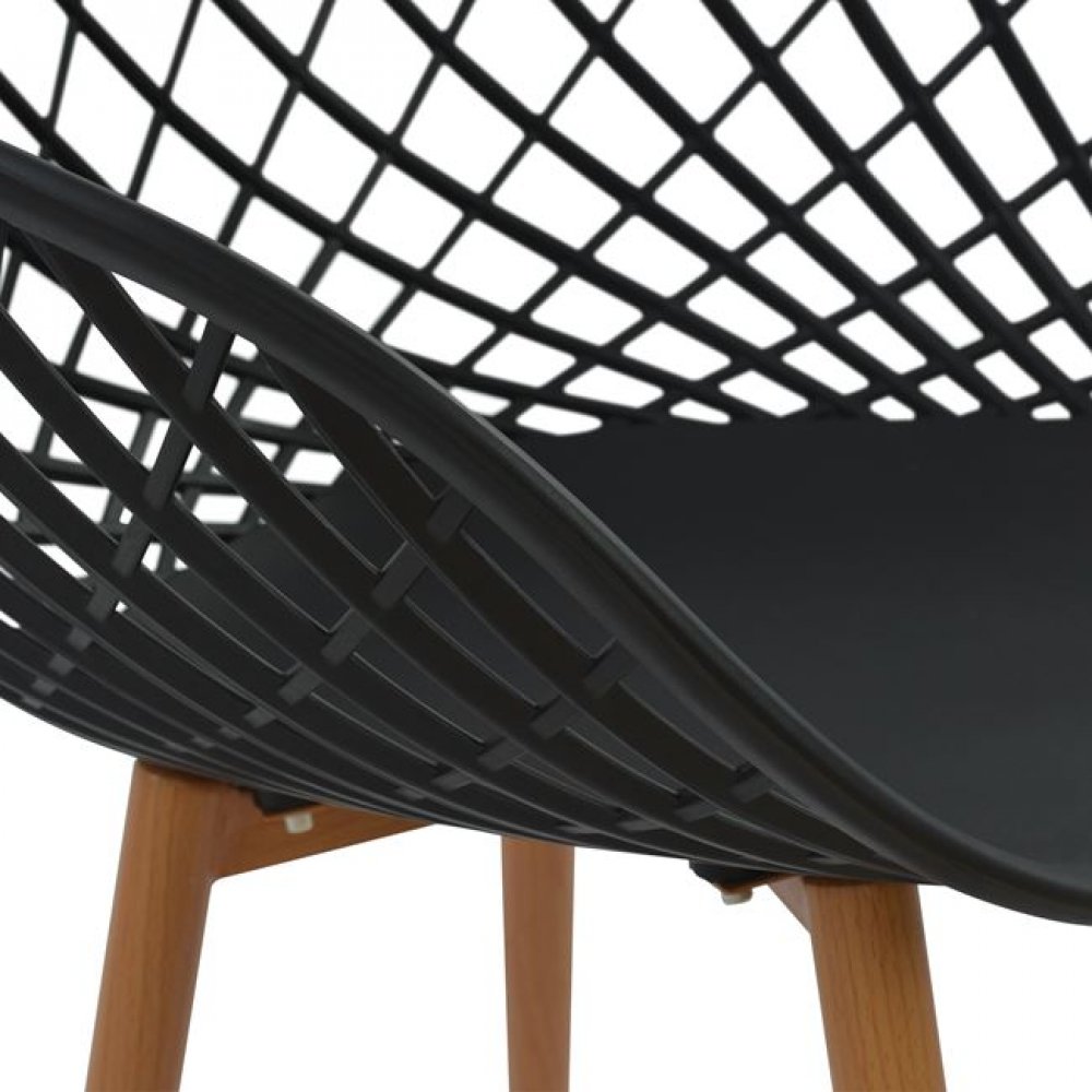 Πολυθρόνα "ARIADNE" PP σε χρώμα μαύρο/φυσικό 62,5x56x80