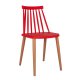 Καρέκλα "VANESSA" μεταλλική/PP σε χρώμα κόκκινο/φυσικό 43x46,5x82