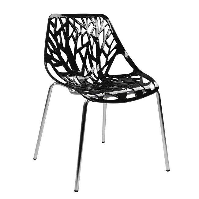 Καρέκλα "ELSA" μεταλλική/PP σε χρώμα μαύρο 54x57x81