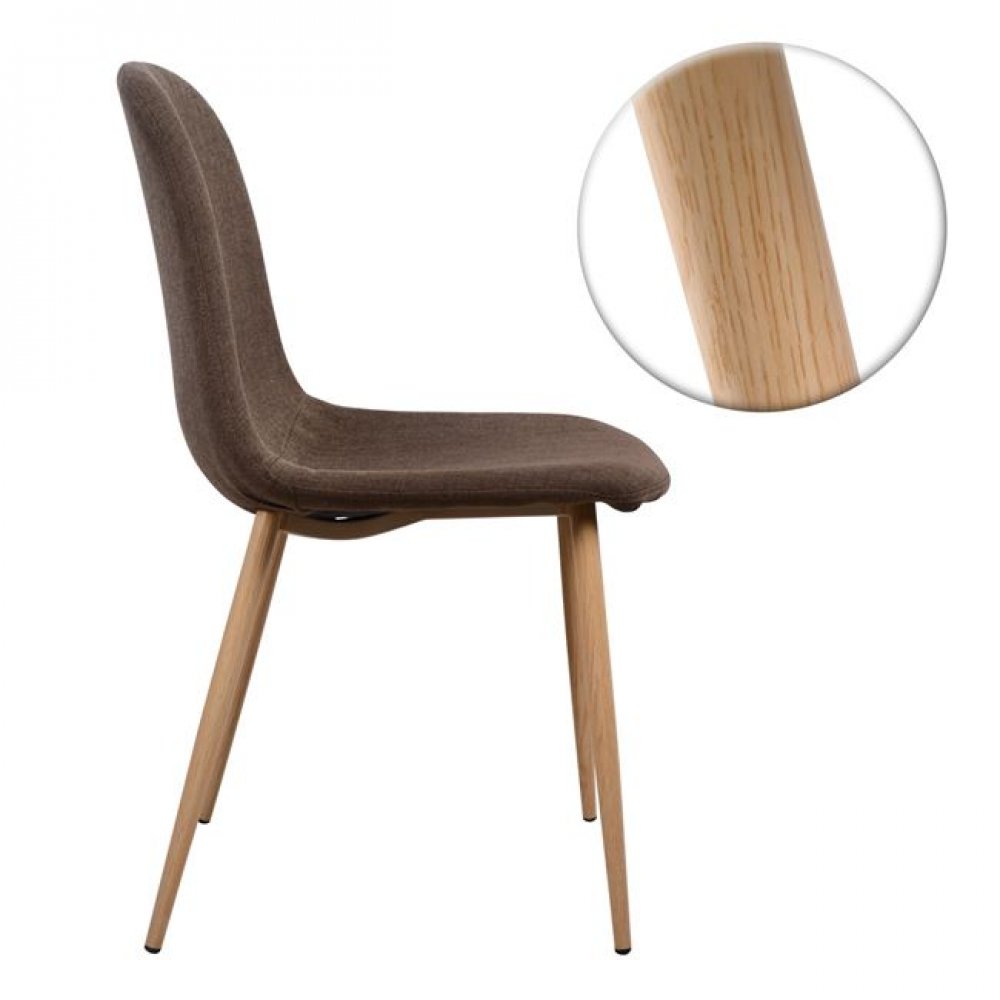Καρέκλα "LEONARDO" μεταλλική/υφασμάτινη σε χρώμα καφέ 44x55x85