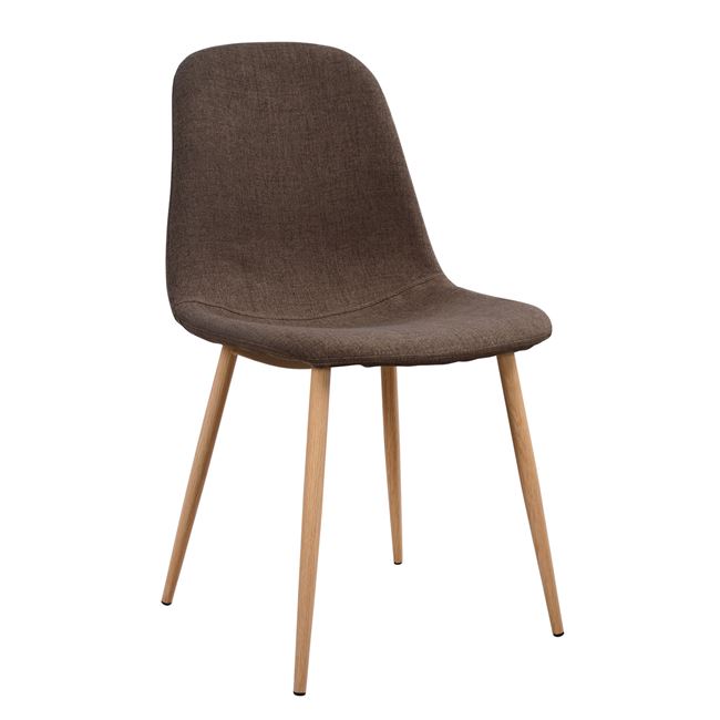 Καρέκλα "LEONARDO" μεταλλική/υφασμάτινη σε χρώμα καφέ 44x55x85