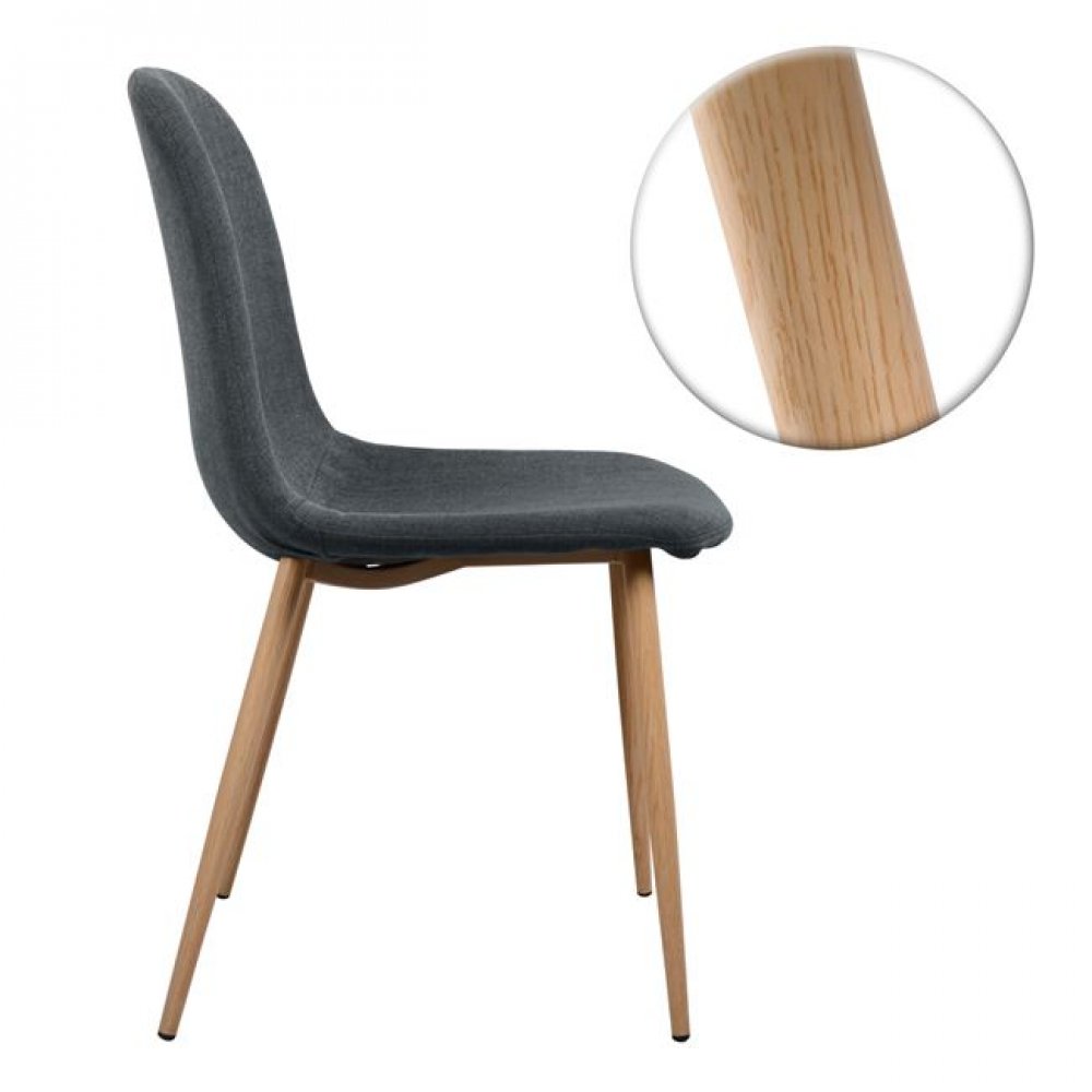 Καρέκλα "LEONARDO" μεταλλική/υφασμάτινη σε χρώμα γκρι 45x54x84