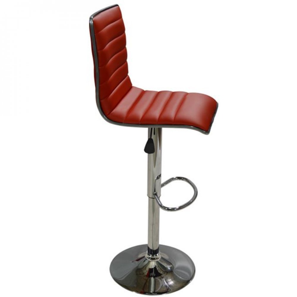 Σκαμπό μπαρ "NEXUS" μεταλλικό/PU σε κόκκινο χρώμα 40x38x115