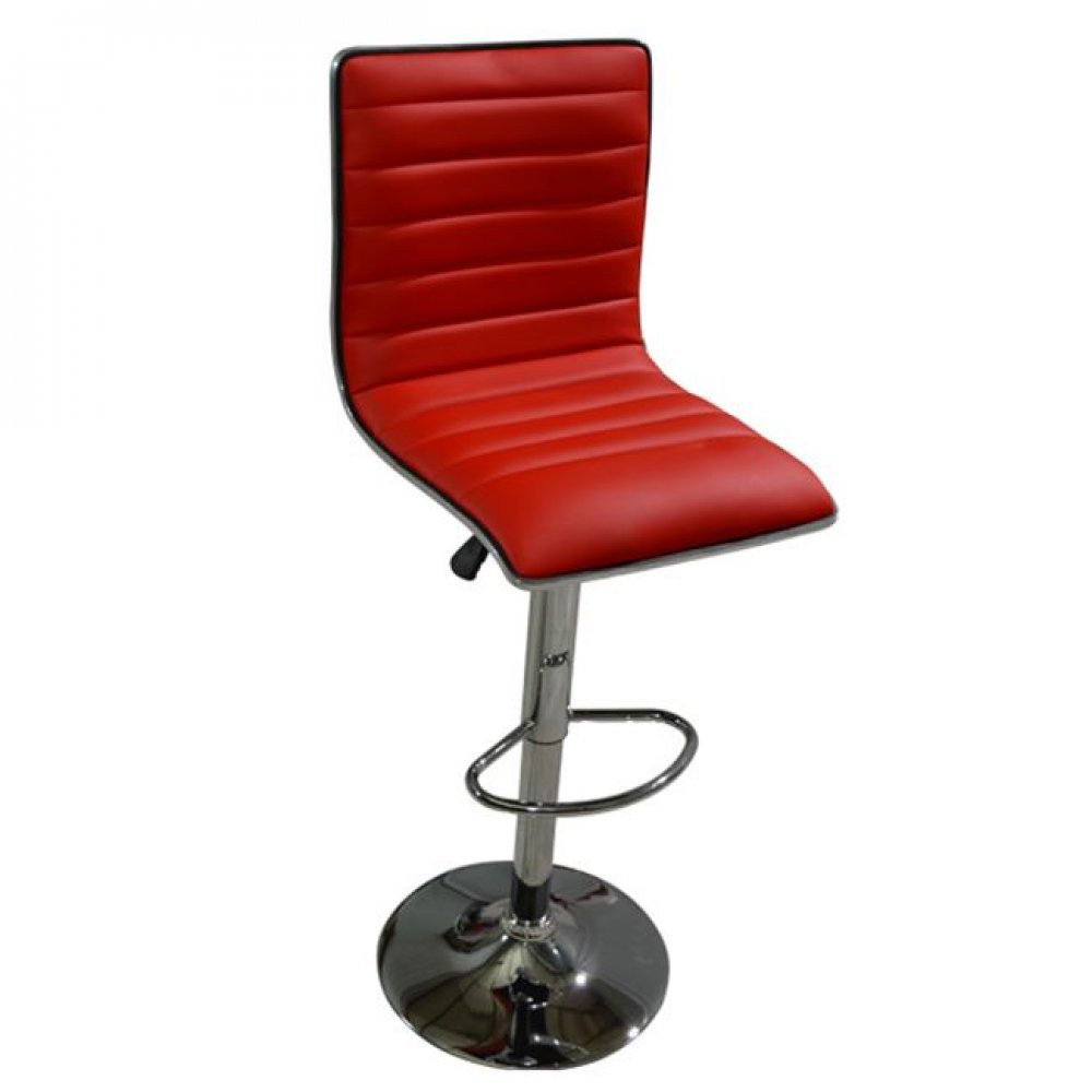 Σκαμπό μπαρ "NEXUS" μεταλλικό/PU σε κόκκινο χρώμα 40x38x115