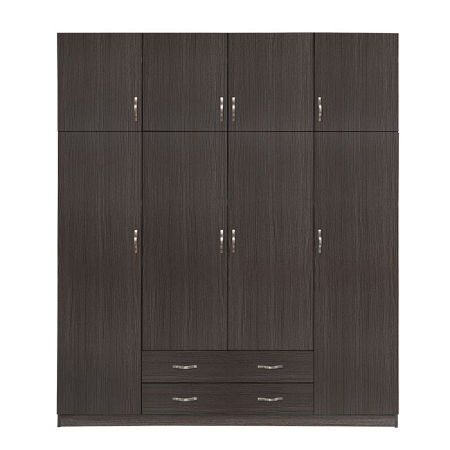 Ντουλάπα τετράφυλλη με πατάρι σε χρώμα zebrano 200x55,5x240