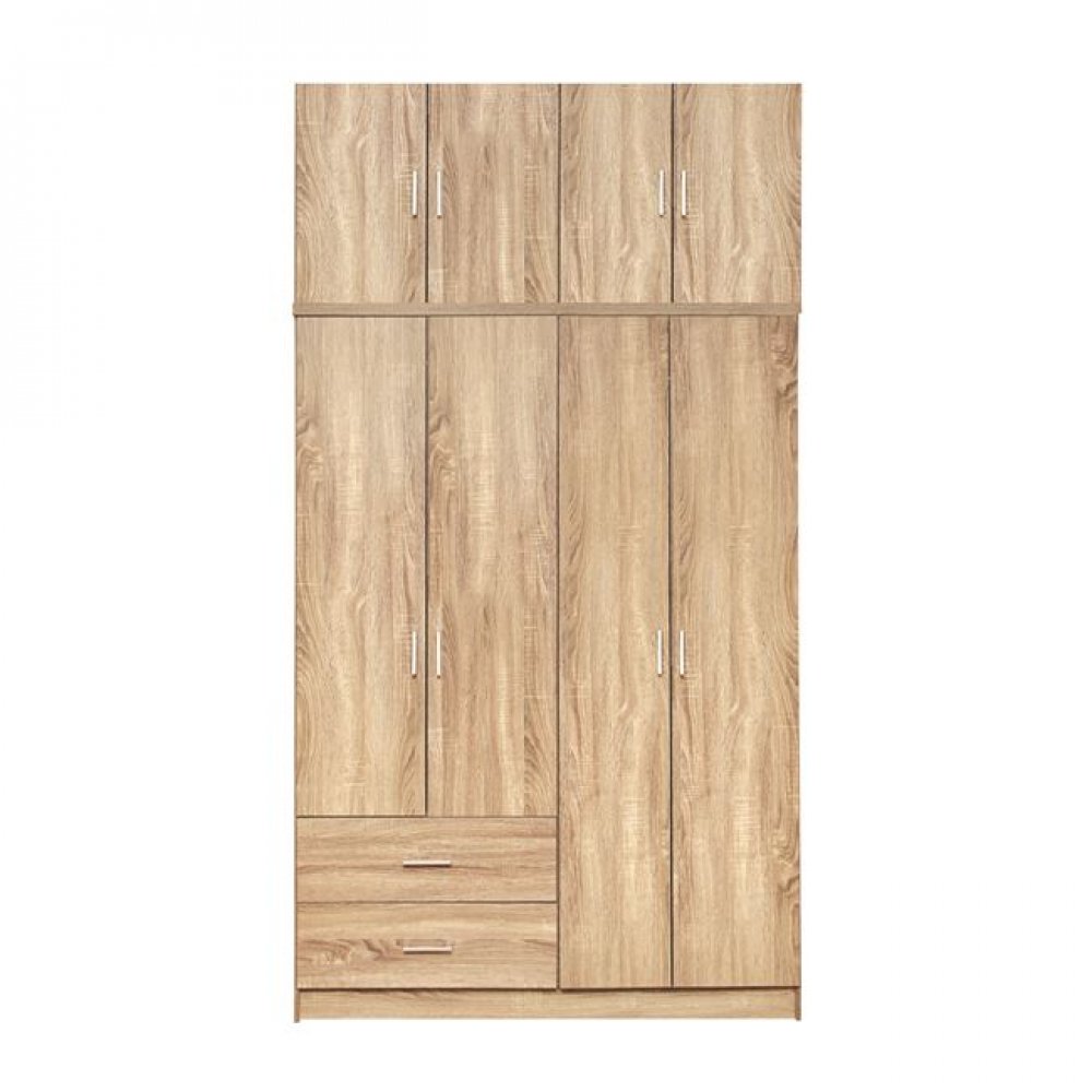 Ντουλάπα τετράφυλλη σε χρώμα σονόμα 120x42x241