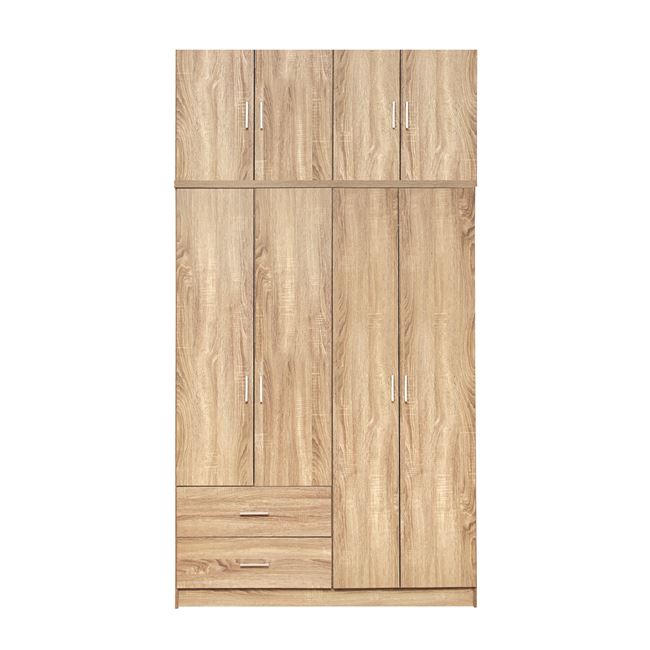 Ντουλάπα τετράφυλλη σε χρώμα σονόμα 120x42x241