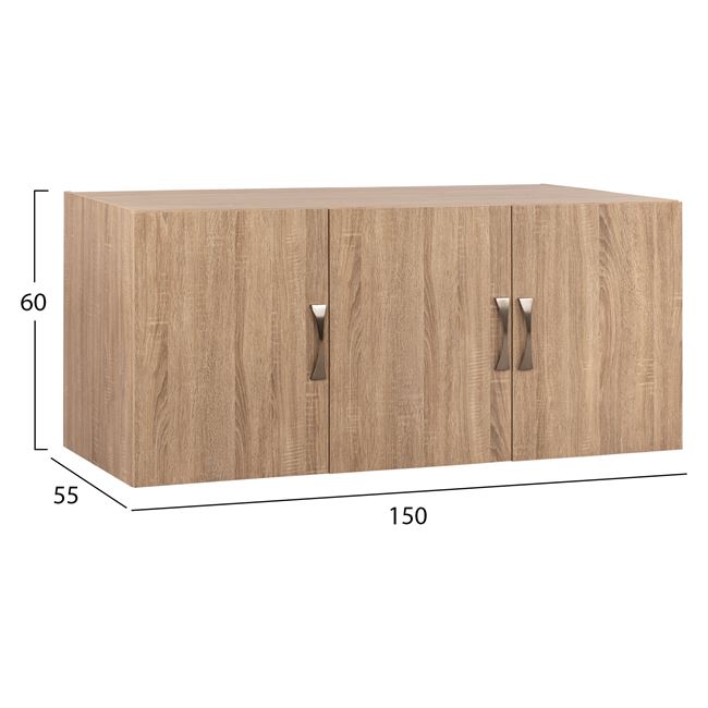 Πατάρι ντουλάπας τρίφυλλης σε χρώμα σονόμα 150x55x60