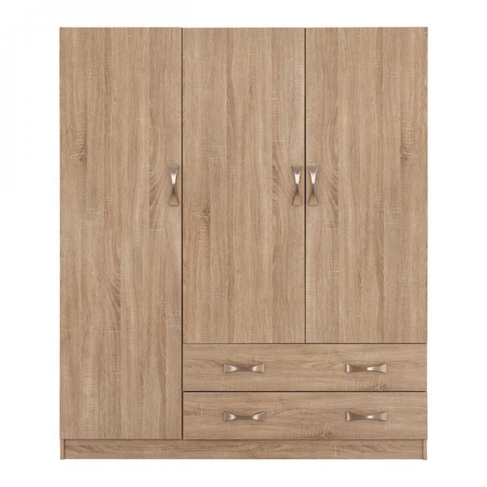 Ντουλάπα "CARLY" τρίφυλλη σε χρώμα σονόμα 150x55x180