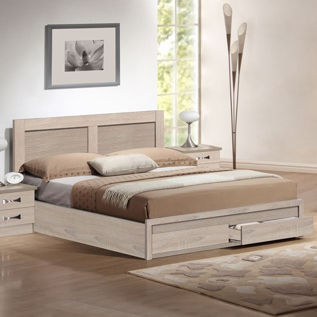 Κρεβάτι διπλό "CAPRI" σε χρώμα σονόμα 169x206x92,5