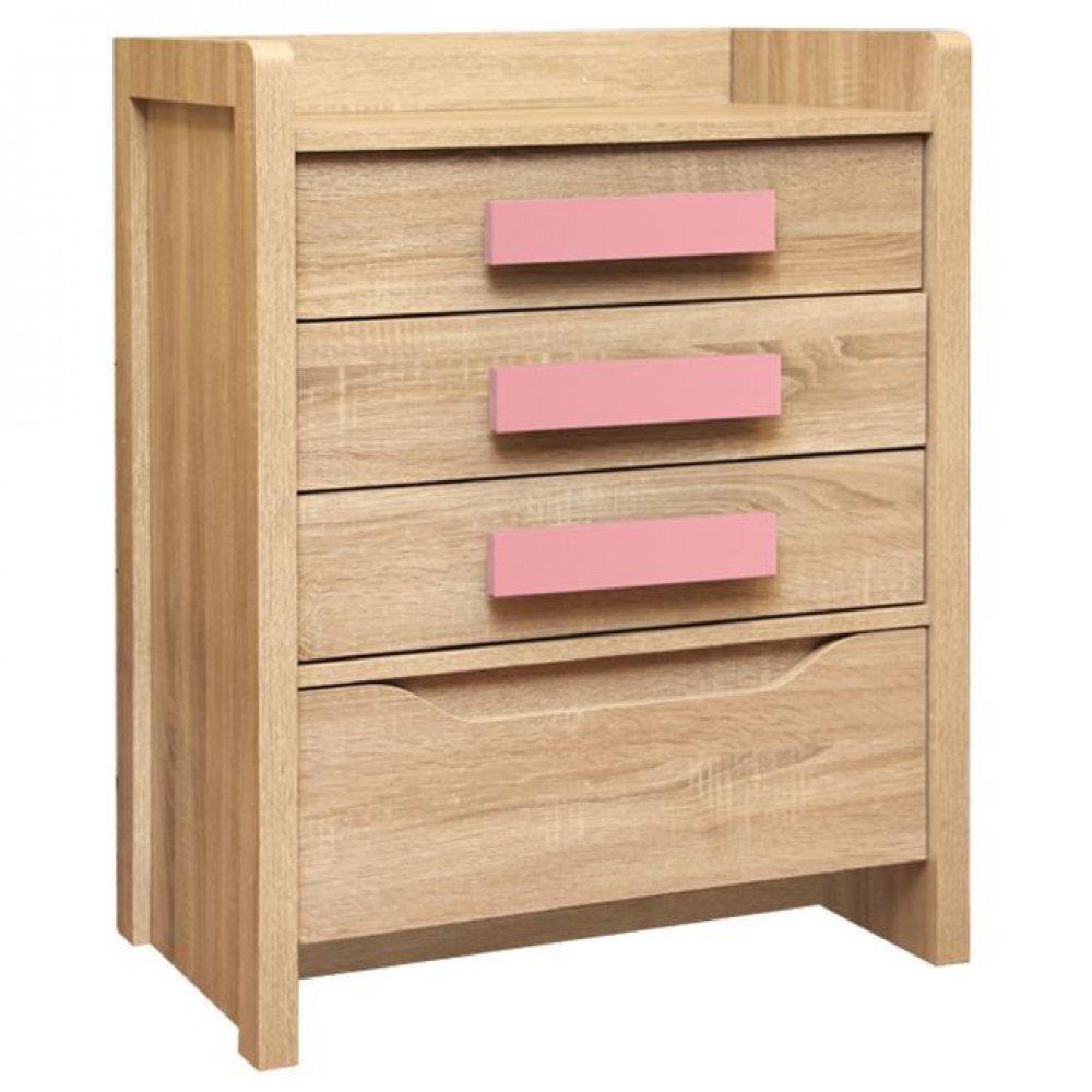 Συρταριέρα "PLAYROOM" σε χρώμα σονόμα/ροζ  63x40x80