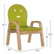 Πολυθρόνα παιδική "SMILE" από ξύλο σε χρώμα φυσικό/λαχανί 31,5x24x41,5