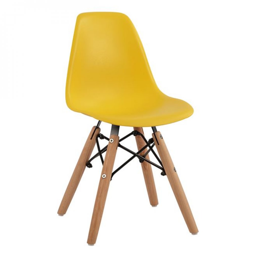 Καρέκλα παιδική "TWIST KID" από PP σε χρώμα φυσικό/κίτρινο 30,5x33x59