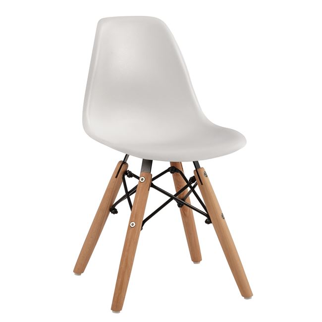 Καρέκλα παιδική "TWIST KID" από PP σε χρώμα φυσικό/λευκό 30,5x33x59