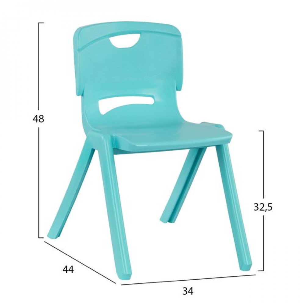 Καρέκλα παιδική από PP σε χρώμα γαλάζιο 34x44x48