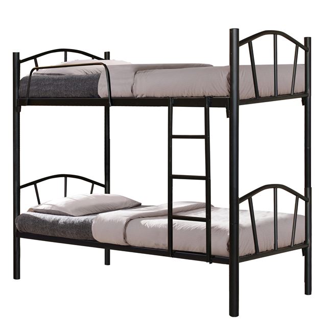 Κουκέτα κρεβάτι "FLOOR" μεταλλική σε χρώμα μαύρο 90x190