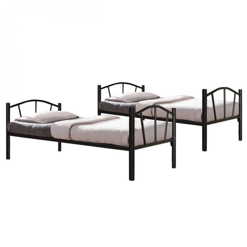 Κουκέτα κρεβάτι "FLOOR" μεταλλική σε χρώμα μαύρο 90x190