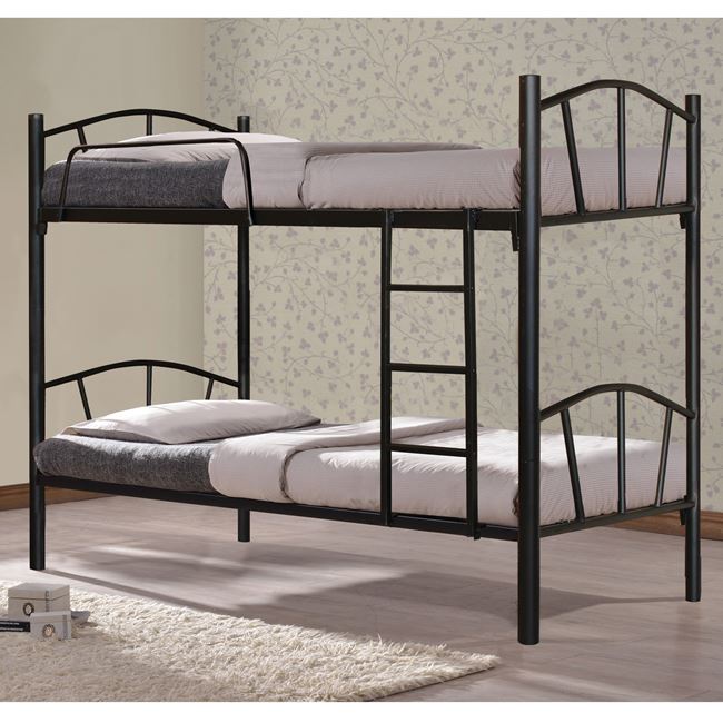 Κουκέτα κρεβάτι "FLOOR" μεταλλική σε χρώμα μαύρο 90x190
