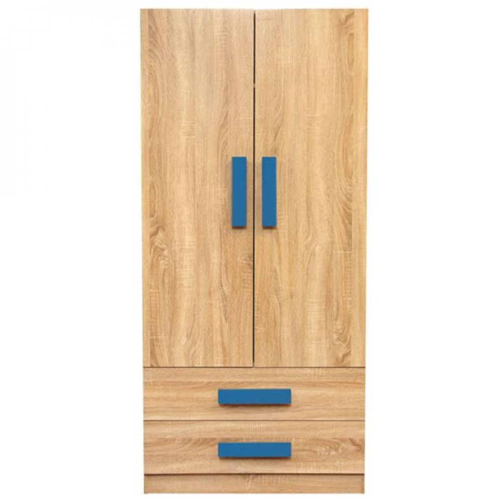 Ντουλάπα δίφυλλη "PLAYROOM" σε χρώμα σονόμα/μπλε 80x50x180