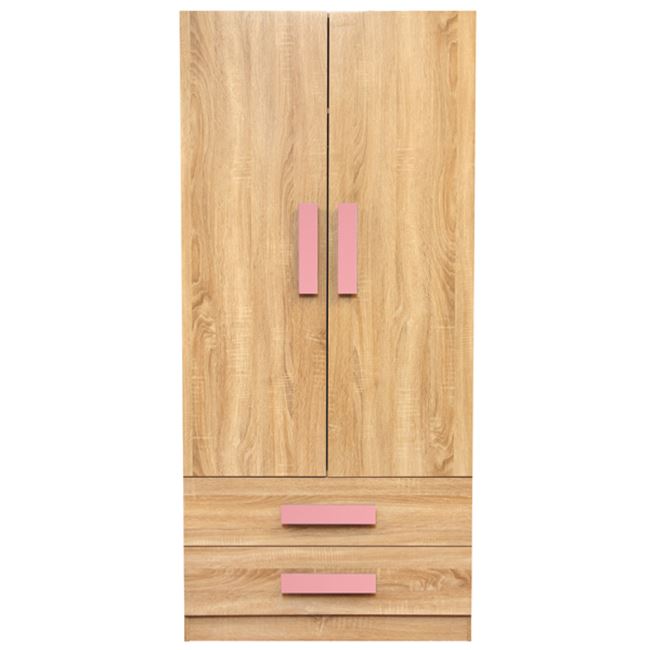 Ντουλάπα δίφυλλη "PLAYROOM" σε χρώμα σονόμα/ροζ 80x50x180