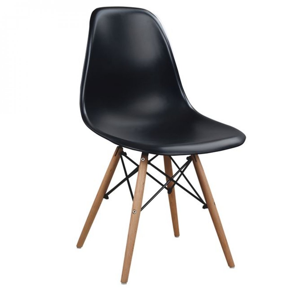 Σετ τραπεζαρίας "MINIMAL" 5τμχ από PP/ξύλο σε χρώμα μαύρο/φυσικό 120x80x73