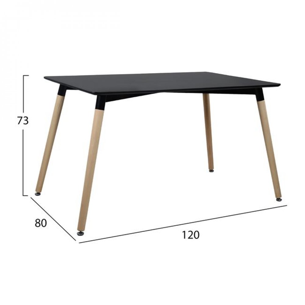 Σετ τραπεζαρίας από PP σε χρώμα μαύρο/κόκκινο 120x80x73