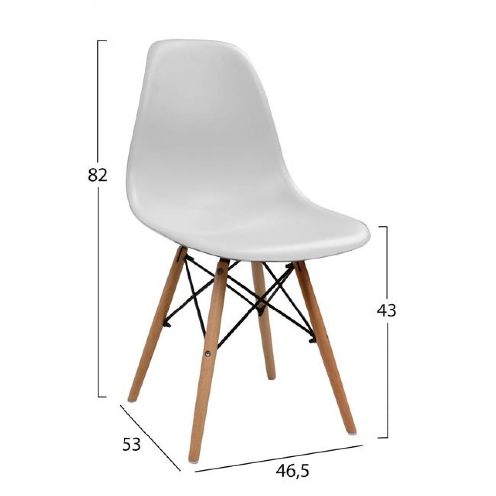 Σετ τραπεζαρίας από mdf/PP σε χρώμα σονόμα/λευκό 120x70x76,5