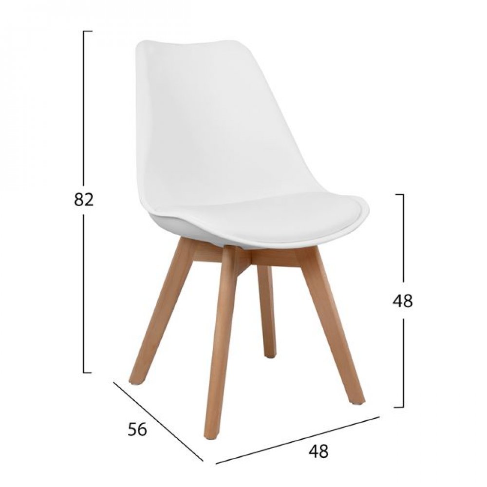 Σετ τραπεζαρίας από mdf/PP σε χρώμα σονόμα/λευκό 110x70x76