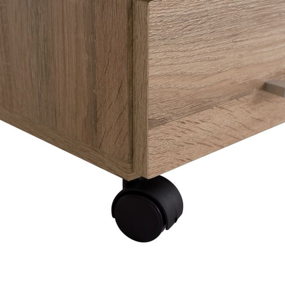 Γραφείο με τροχήλατη συρταριέρα σε χρώμα σονόμα 150x71x74,5