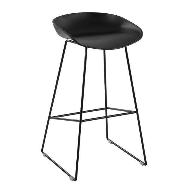 Σκαμπό μπαρ από μέταλλο/PP σε χρώμα μαύρο 47x47x83