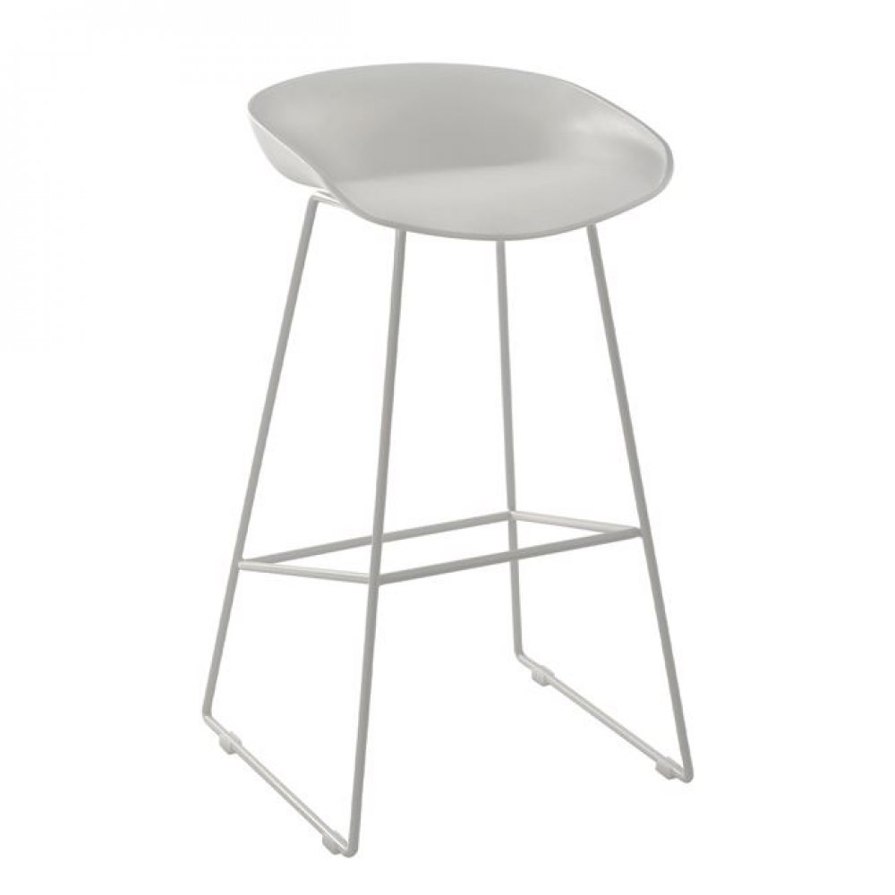 Σκαμπό μπαρ από μέταλλο/PP σε χρώμα λευκό 47x47x83