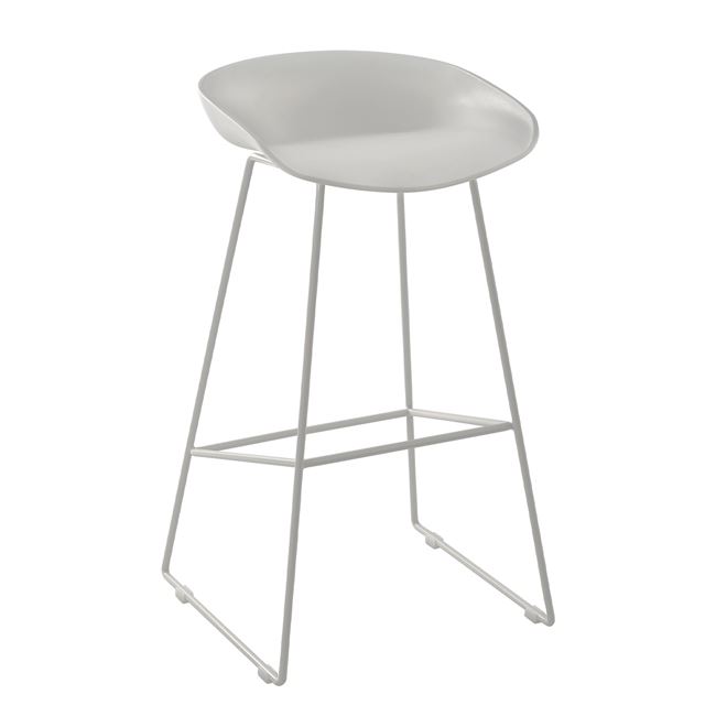 Σκαμπό μπαρ από μέταλλο/PP σε χρώμα λευκό 47x47x83