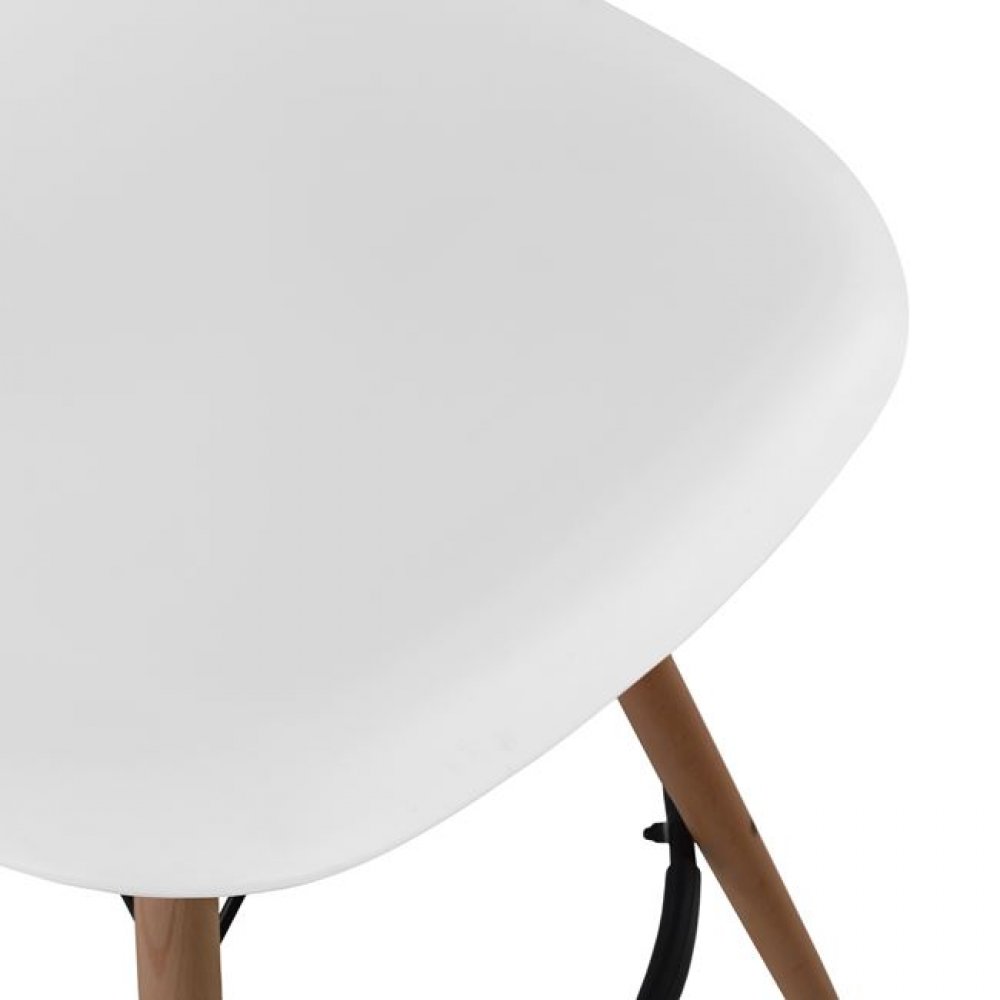 Σκαμπό μπαρ "RENATA" ξύλινο/PP σε χρώμα λευκό/φυσικό 47x50x108