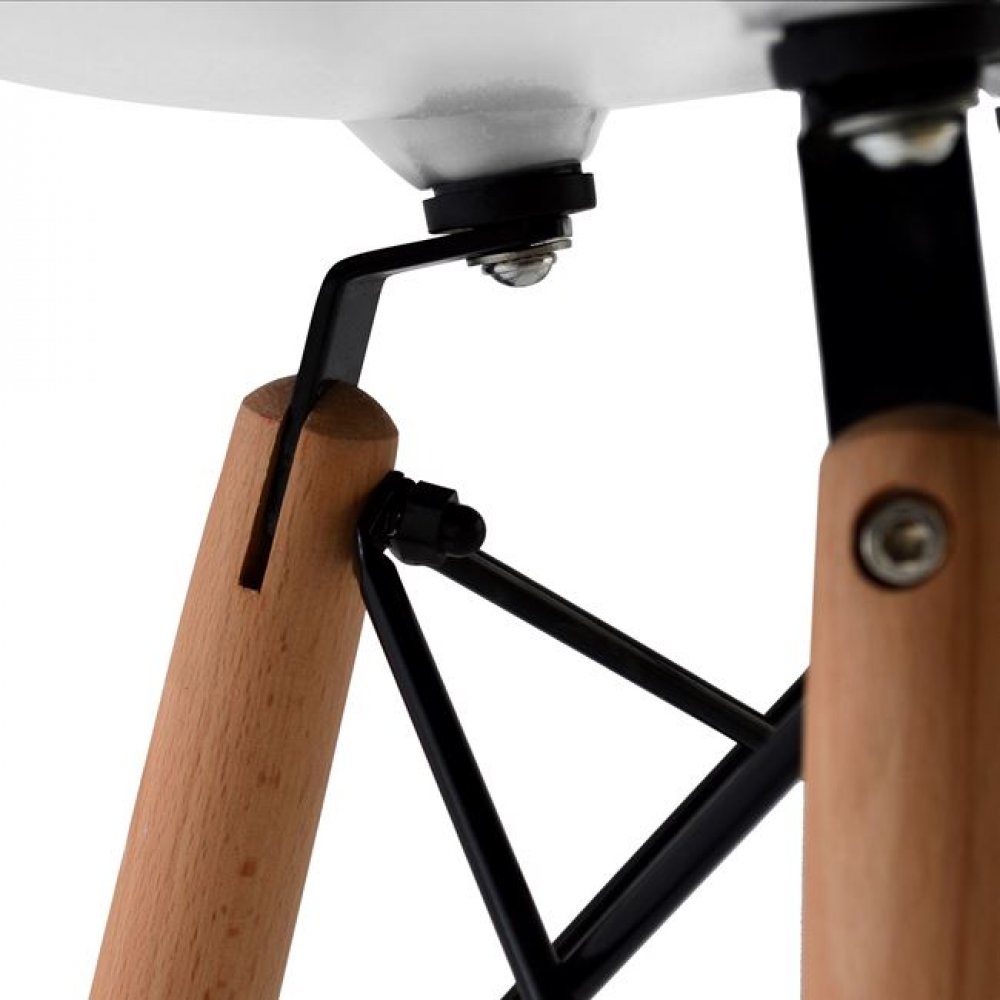 Σκαμπό μπαρ "RENATA" ξύλινο/PP σε χρώμα λευκό/φυσικό 47x50x108