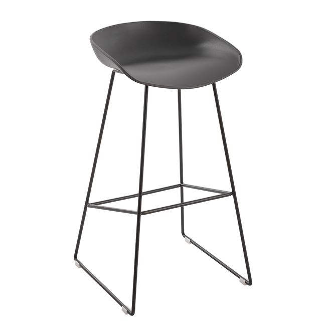 Σκαμπό μπαρ από μέταλλο/PP σε χρώμα γκρι 47x47x83